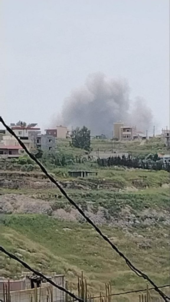 بالصور : غارة على بلدة القصيبة
